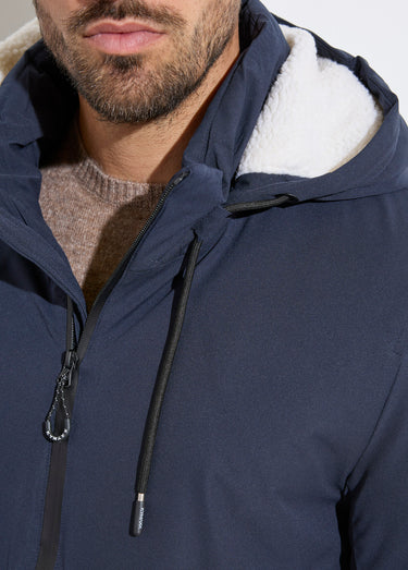 Parka casual fourrée à capuche Bleu