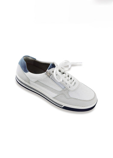 Baskets largeur confort lacées et zippées Blanc