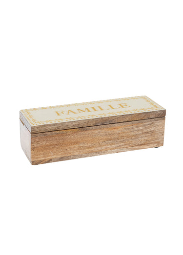 Boite à thé en bois de manguier Naturel