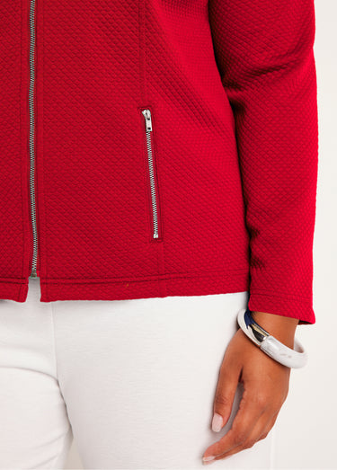 Veste cintrée sans col Rouge