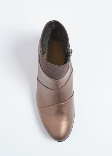 Boots zippées élastiquées Bronze