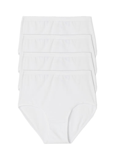 Culotte taille haute bi-extensible - lot de 4 Blanc Lot4