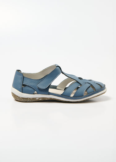 Sandales d'été largeur confort Bleu