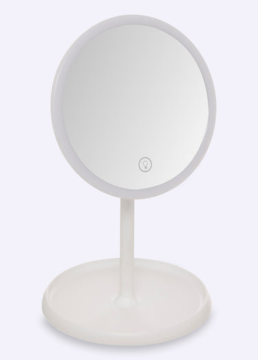 Miroir LED tactile pivotant sur pied Blanc