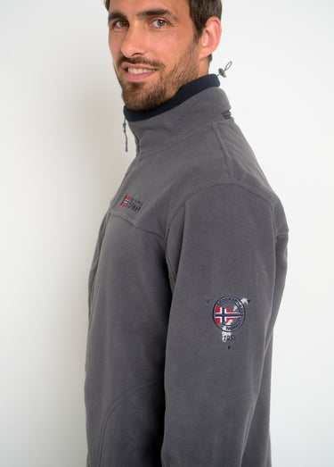 Veste en polaire zippée avec capuche Gris