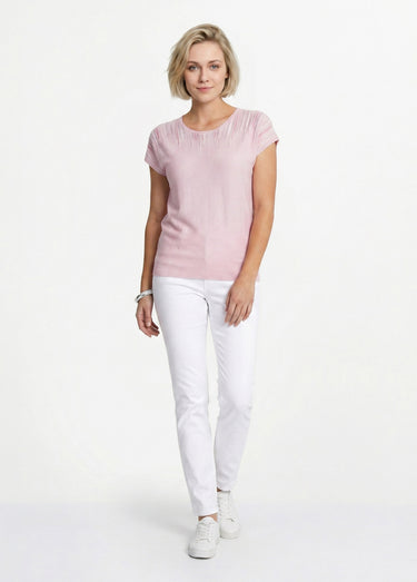 Pull maille scintillante manches kimono Rose