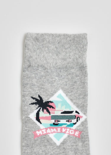 Paire de chaussettes licence Miami Vice Gris/Turquoise