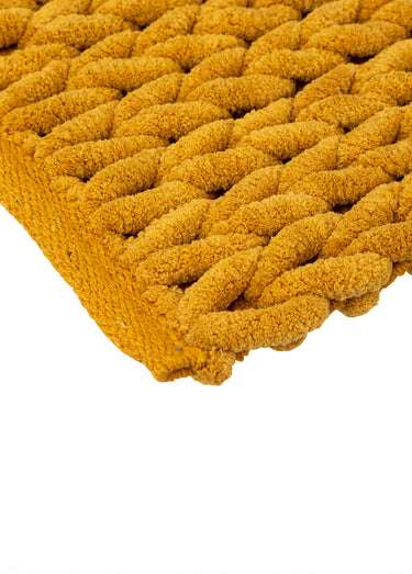 Tapis de salle de bain, maille épaisse Jaune
