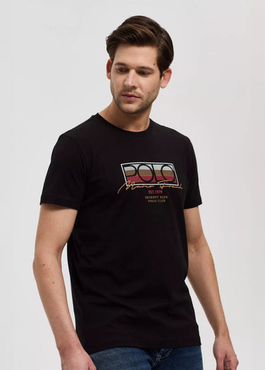 T-shirt à manches courtes, thème polo Noir