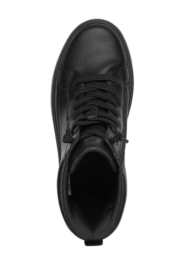 Baskets montantes compensées style casual Noir