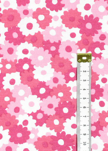 Coupon tissu déco Flower R2, 3x1,4m Fleurs Rose