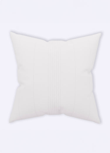 Housse de coussin bachette coton, motif lignes Blanc