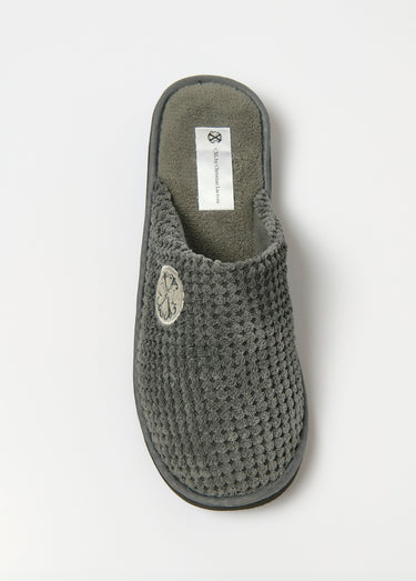 Chaussons mules éponge texturées Gris