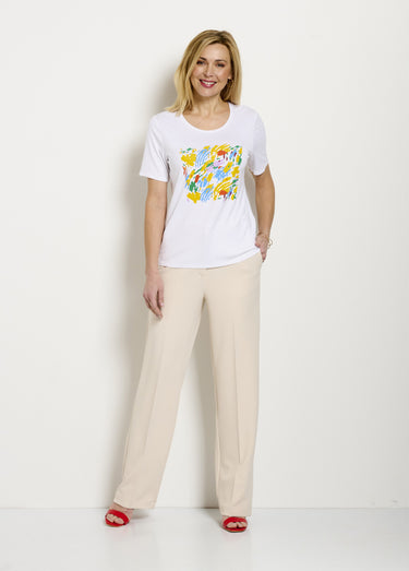 T-shirt manches courtes avec sérigraphie Fond Blanc