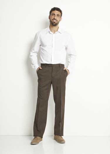 Pantalon ceinture ajustable invisible polylaine Marron