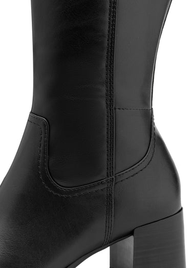 Bottes hautes à talon large Noir