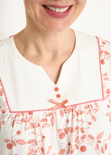 Chemise de nuit confort mi longue imprimée Terracotta