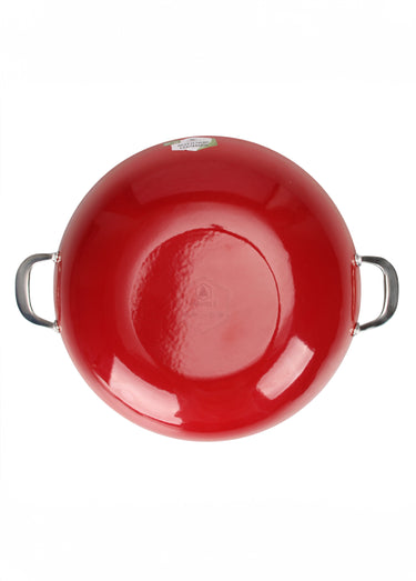 Wok 36cm fonte tous feux antiadhésive Rouge
