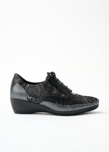 Derbies cuir zippées effet laçage Noir