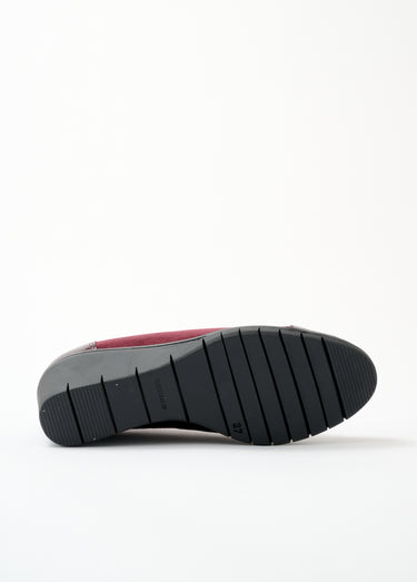 Mocassins compensés largeur confort élastiqués Bordeaux