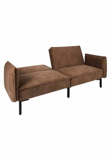 Canapé convertible en simili cuir suédé Marron