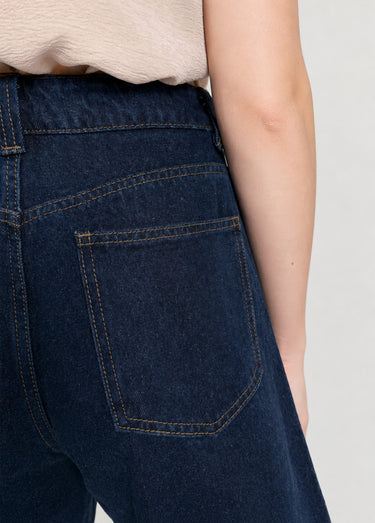 Bermuda femme en denim, coupe trapèze Brut