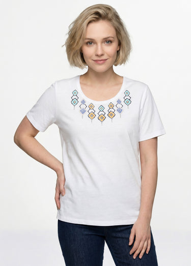 T-shirt long manches courtes Blanc