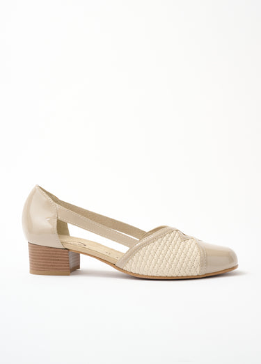 Escarpins cuir largeur confort pieds sensibles Beige