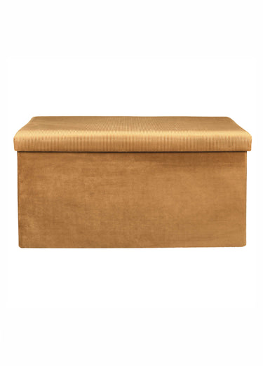 Banc coffre en velours cotelé GIULIA Jaune