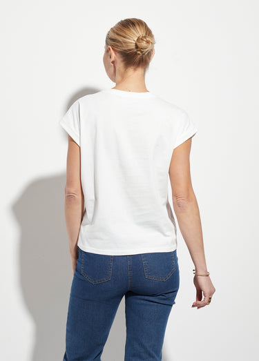 T-shirt col rond avec message Pipelette Blanc