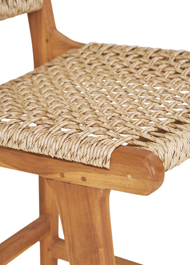 Chaise de bar teck et rotin DERBY Naturel