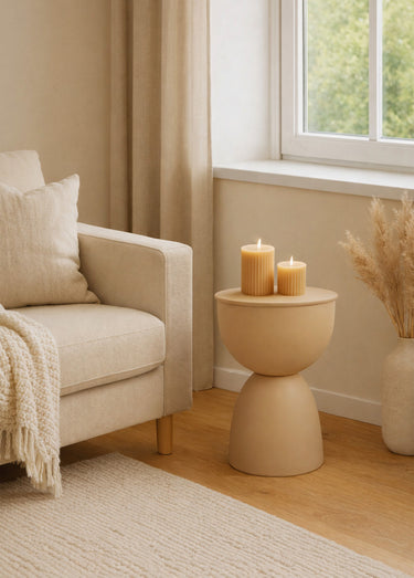 Table d'appoint en métal, forme arrondie Sable