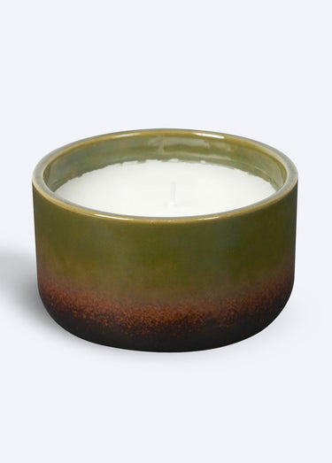 Bougie parfumée en céramique, diam 12cm Vert/Brume des bois