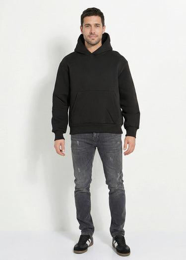 Sweat-shirt zippé molletonné à capuche Noir