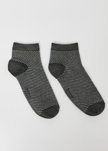 Paire de chaussettes, motif métallisé Raye Gris