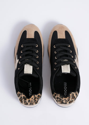 Sneakers semelle plate détails fantaisie Leopard