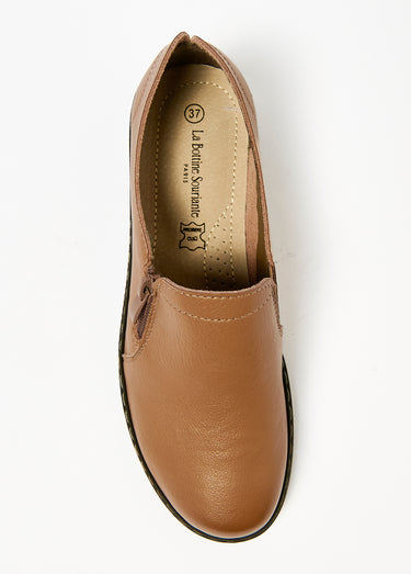 Derbies loafers confortables avec zip Taupe