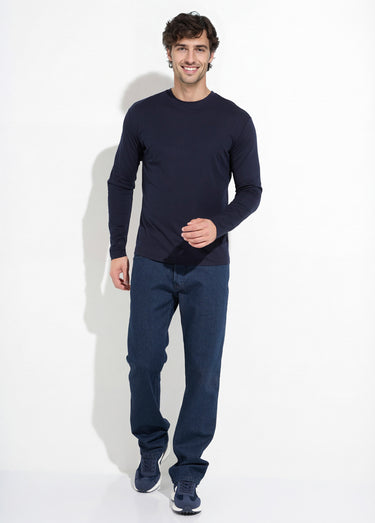 T-shirt à manches longues avec stretch Bleu