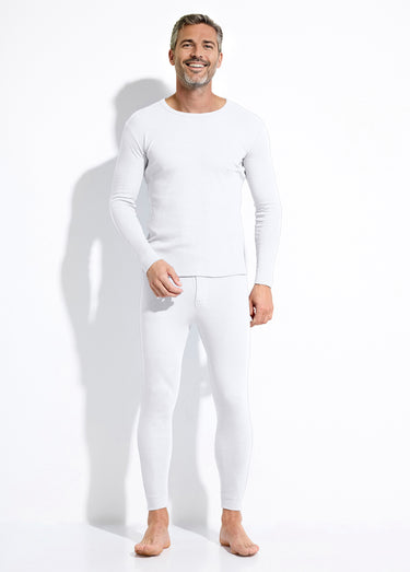 T-shirt chaud col rond manches longues Blanc