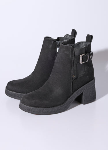 Boots à talons hauts et semelle crêpe Noir