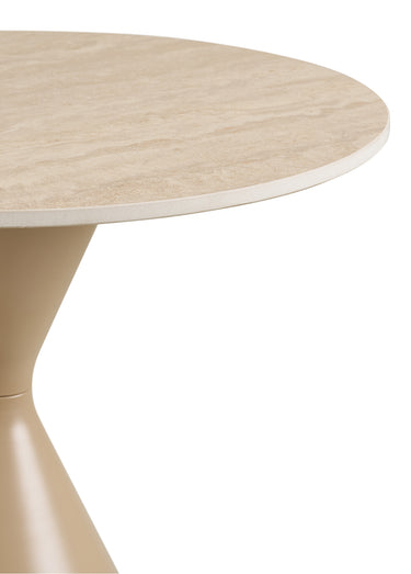 Table d'appoint travertin métal ANNECY Sable