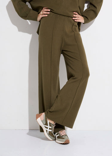 Ensemble en maille tunique + pantalon Kaki