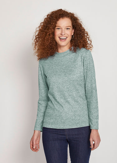 Sous-pull chaud court col montant Uni Vert