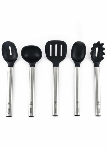 Set de 5 ustensiles de cuisine, Harmonie Argent/Noir