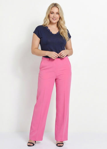 Pantalon fluide large Rose