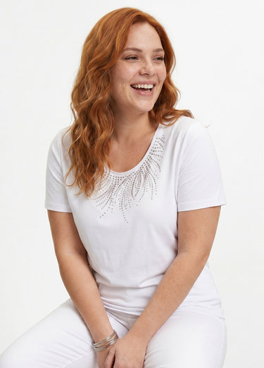 T-shirt court manches courtes Blanc