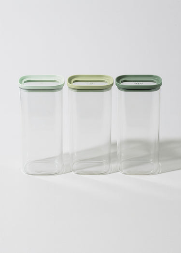 Set 3 bocaux de conservation 2L en verre Vert
