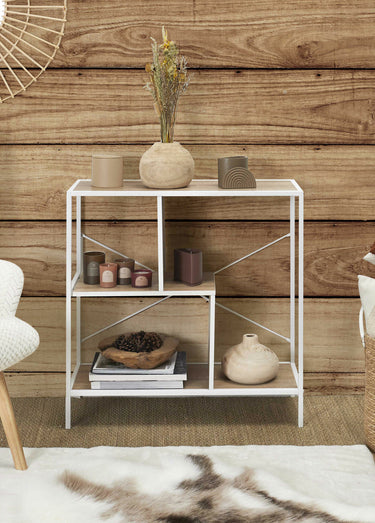 Etagère zigzag 3 niveaux en métal clair Blanc