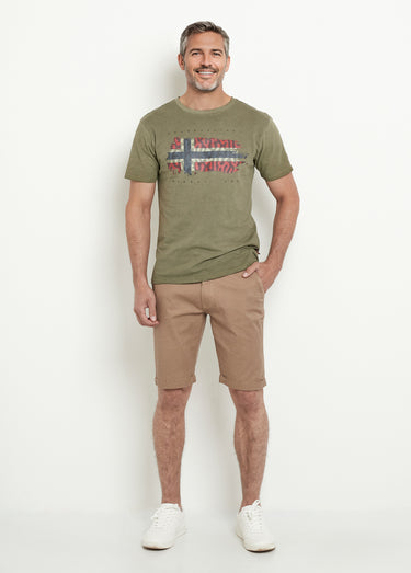 Bermuda style chino avec revers Beige