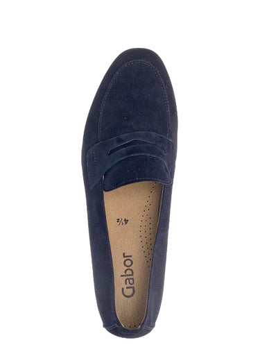 Mocassins en cuir nubuck avec bout amande Marine